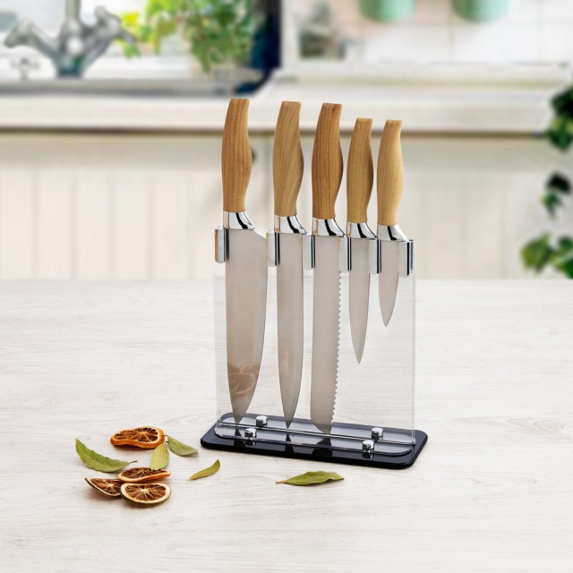 Набор кухонных ножей с акриловой подставкой Baobab 5шт.