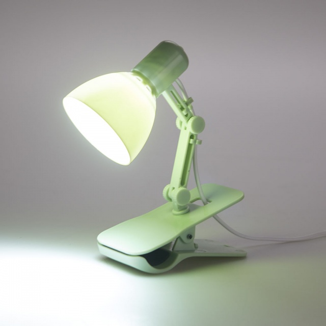 Лампа для чтения Clamp зеленая, USB